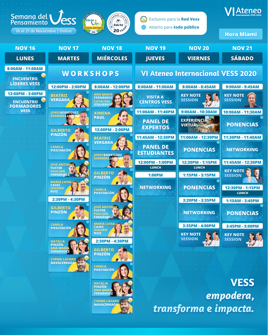 Más de  profesionales de la Educación asisten a la Semana del  Pensamieto VESS 2020 - Magisnet